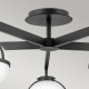 Lampada a soffitto per bagno in acciaio e 5 diffusori a boccia in vetro opalino