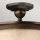 Lampada a soffitto rustica in acciaio con diffusore in vetro ambrato a 3 luci