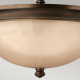 Lampada a soffitto rustica in acciaio con diffusore in vetro ambrato a 3 luci
