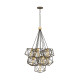 Lampadario a grappolo con 11 diffusori geometrici dal design moderno