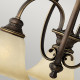 Lampada a sospensione classica in acciaio con 3 diffusori in vetro