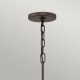 Lampadario grande in bronzo con diffusore a 5 luci dal design moderno