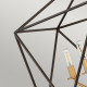 Lampadario grande in bronzo con diffusore a 5 luci dal design moderno