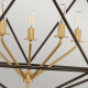 Lampadario grande in bronzo con diffusore a 5 luci dal design moderno
