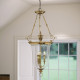 Lampada a sospensione grande in ottone classica diffusore in vetro con 3 luci