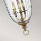 Lampada a sospensione grande in ottone classica diffusore in vetro con 3 luci