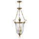 Lampada a sospensione grande in ottone classica diffusore in vetro con 3 luci