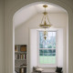 Lampada a sospensione grande in ottone classica diffusore in vetro con 3 luci