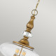 Lampadario grande rustica in acciaio con diffusore in vetro a 5 luci
