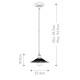 Lampada a sospensione in acciaio diffusore a rete a 1 luce dal design industrial