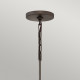 Lampadario in bronzo con diffusore a 3 luci dal design moderno