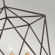 Lampadario in bronzo con diffusore a 3 luci dal design moderno