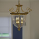 Lampada a sospensione media in ottone classica diffusore in vetro con 3 luci