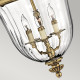 Lampada a sospensione media in ottone classica diffusore in vetro con 3 luci