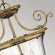 Lampada a sospensione media in ottone classica diffusore in vetro con 3 luci
