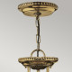 Lampada a sospensione media in ottone classica diffusore in vetro con 3 luci
