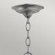 Lampadario medio moderno in acciaio con diffusore in vetro a 4 luci