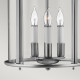 Lampadario medio moderno in acciaio con diffusore in vetro a 4 luci