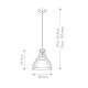Lampada a sospensione mini in legno e acciaio con diffusore in vetro 1 luce