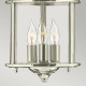 Lampadario piccolo moderno in acciaio con diffusore in vetro a 3 luci