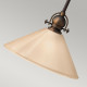 Lampada a sospensione rustica in acciaio con 1 diffusore largo in vetro ambrato