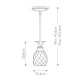 Lampada a sospensione rustica in ottone con diffusore singolo in vetro a 1 luce