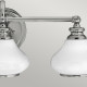 Lampada da parete a LED per bagno in acciaio con 3 diffusori in vetro