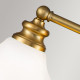 Lampada da parete a LED per bagno in acciaio con 3 diffusori in vetro