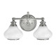 Lampada da parete a LED per bagno in acciaio con doppio diffusore in vetro