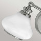 Lampada da parete a LED per bagno in acciaio con doppio diffusore in vetro