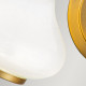 Lampada da parete a LED per bagno in acciaio con doppio diffusore in vetro