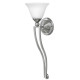 Lampada da parete con torchiere in acciaio e diffusore in vetro a 1 luce