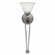 Lampada da parete con torchiere in acciaio e diffusore in vetro a 1 luce