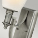 Lampada da parete da arredo struttura in acciaio con diffusore in vetro a 1 luce