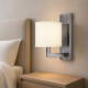 Lampada da parete in acciaio con diffusore in lino a 1 luce dal design minimal