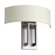 Lampada da parete in acciaio con diffusore in lino a 2 luci dal design minimal