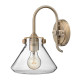 Lampada da parete in acciaio con diffusore in vetro trasparente a 1 luce