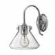 Lampada da parete in acciaio con diffusore in vetro trasparente a 1 luce