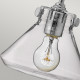 Lampada da parete in acciaio con diffusore in vetro trasparente a 1 luce