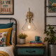 Lampada da parete in acciaio con diffusore in vetro trasparente a 1 luce