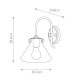 Lampada da parete in acciaio con diffusore in vetro trasparente a 1 luce