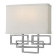 Lampada da parete in acciaio con paralume in tessuto dal design moderno
