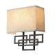 Lampada da parete in acciaio con paralume in tessuto dal design moderno