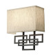 Lampada da parete in acciaio con paralume in tessuto dal design moderno