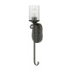 Lampada da parete rustica in alluminio con diffusore in vetro a 1 luce