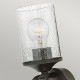 Lampada da parete rustica in alluminio con diffusore in vetro a 1 luce