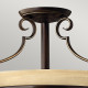 Lampada da soffitto classica in acciaio e diffusore in vetro con 2 lampadine