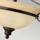 Lampada da soffitto classica in acciaio e diffusore in vetro con 2 lampadine