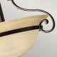 Lampada da soffitto classica in acciaio e diffusore in vetro con 2 lampadine