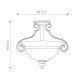 Lampada da soffitto classica in acciaio e diffusore in vetro con 2 lampadine